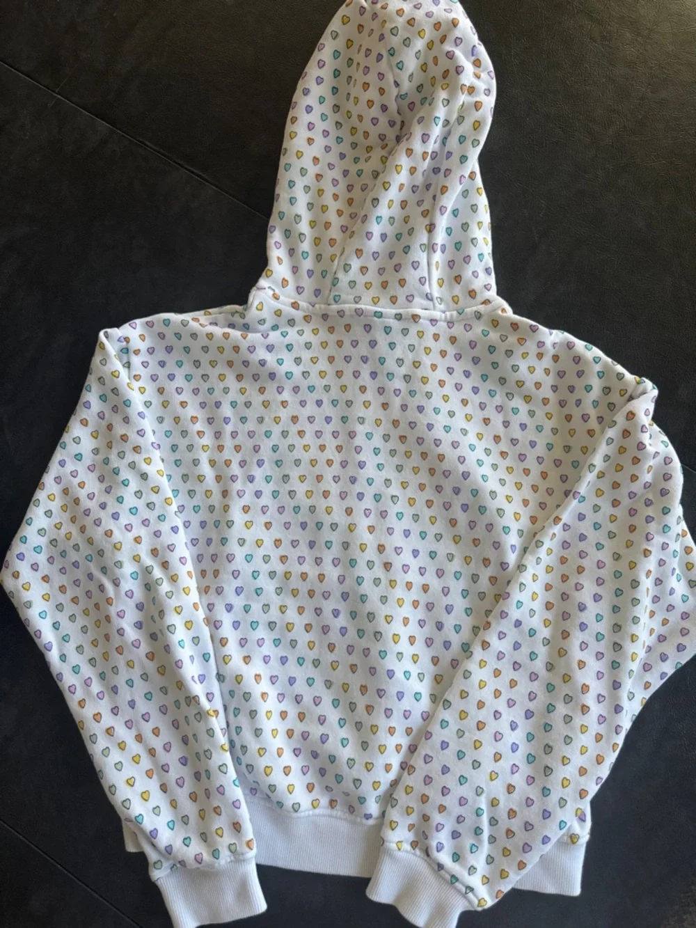 Roller Rabbit for Target Sz S White Hoodie with Multicolor Heart Print - Picture 4 of 4